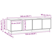 Produktbild för TV-skåp VaxBrun 140 x 40 x 40 cm Massivt furu