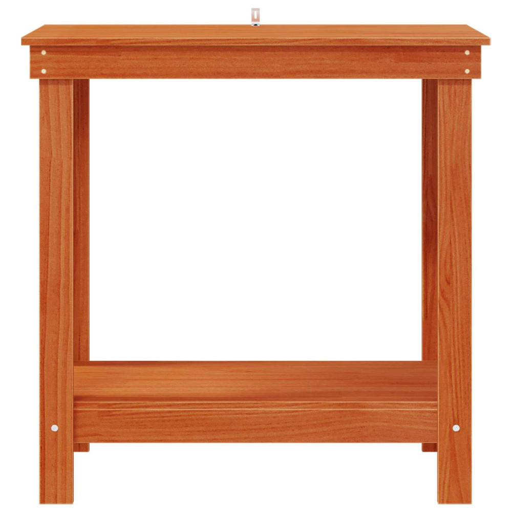 Produktbild för Arbetsbänk med hylla VaxBrun 80 x 50 x 80 cm Massivt furu