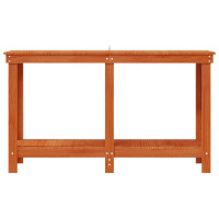 Produktbild för Arbetsbänk med hylla VaxBrun 140 x 50 x 80 cm Massivt furu