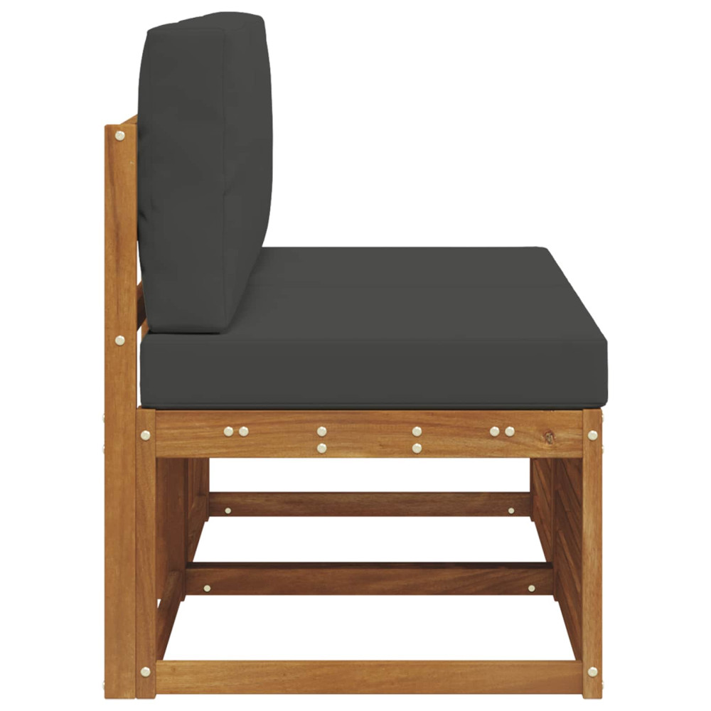 Produktbild för 2 Stycke Utomhus Mellansoffa Massivt Akaciaträ Naturfärg
