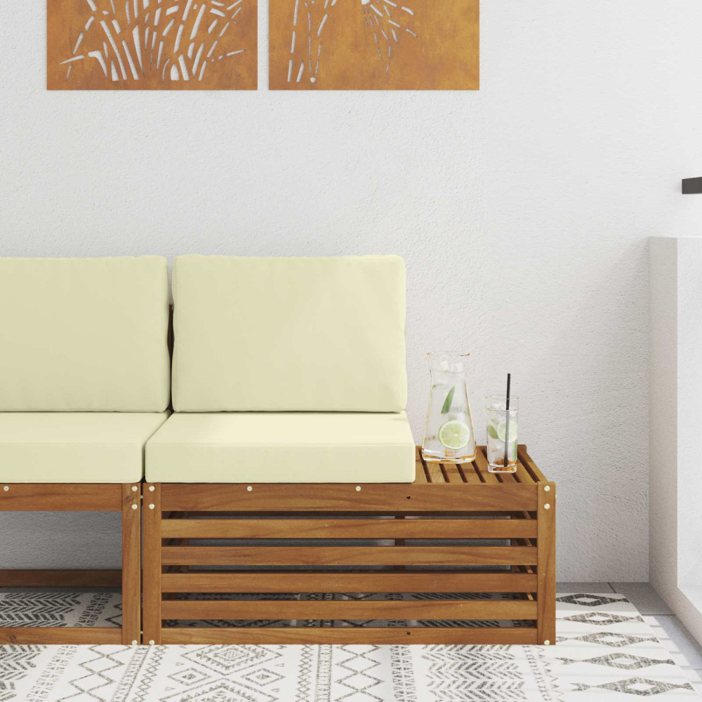 Produktbild för Utomhus modulsoffa Naturfärg 91 x 63 x 73 cm Massivt Akaciaträ