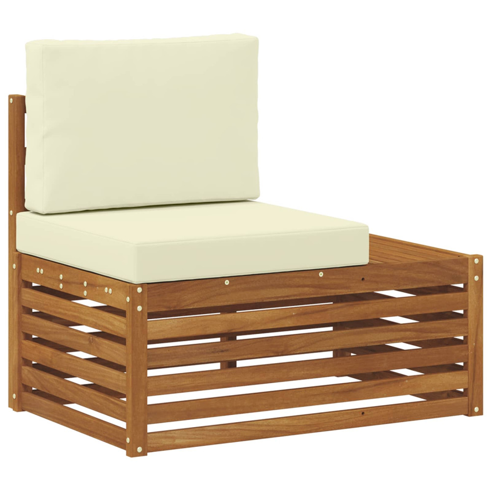 Produktbild för Utomhus modulsoffa Naturfärg 91 x 63 x 73 cm Massivt Akaciaträ