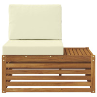 Produktbild för Utomhus modulsoffa Naturfärg 91 x 63 x 73 cm Massivt Akaciaträ