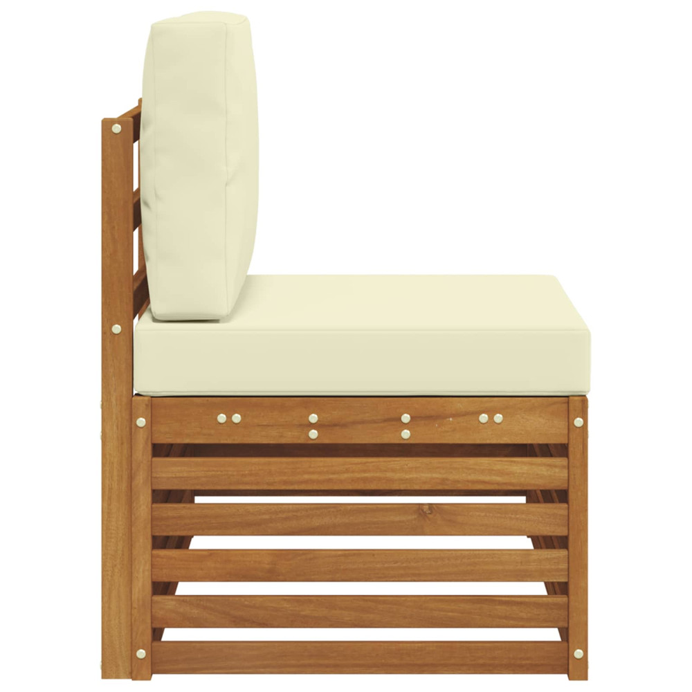 Produktbild för Utomhus modulsoffa Naturfärg 91 x 63 x 73 cm Massivt Akaciaträ