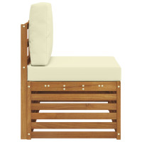 Produktbild för Utomhus modulsoffa Naturfärg 91 x 63 x 73 cm Massivt Akaciaträ