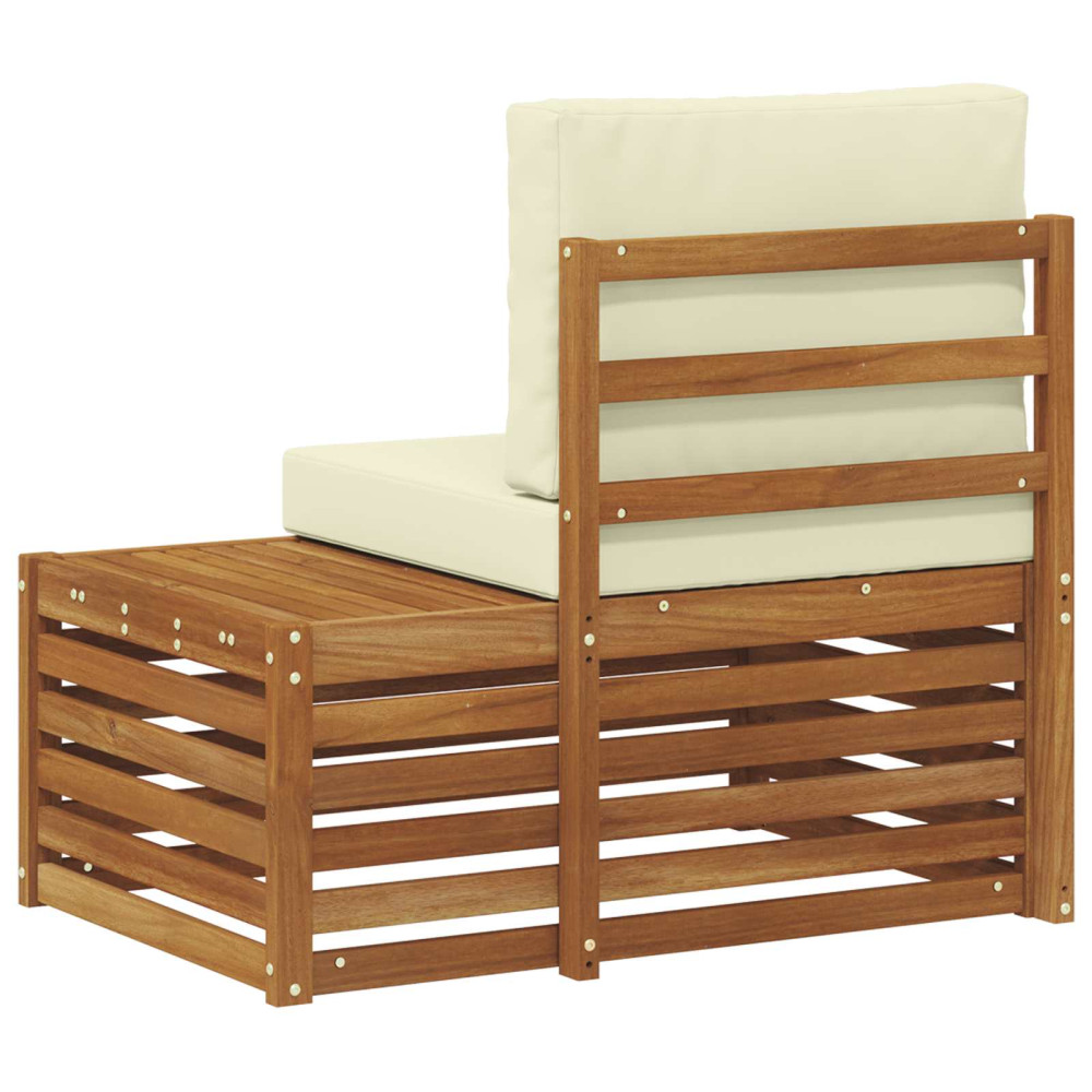 Produktbild för Utomhus modulsoffa Naturfärg 91 x 63 x 73 cm Massivt Akaciaträ