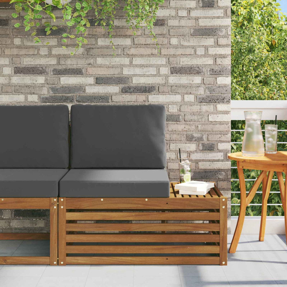 Produktbild för Utomhus modulsoffa Naturfärg 91 x 63 x 73 cm Massivt Akaciaträ