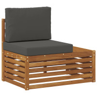 Produktbild för Utomhus modulsoffa Naturfärg 91 x 63 x 73 cm Massivt Akaciaträ
