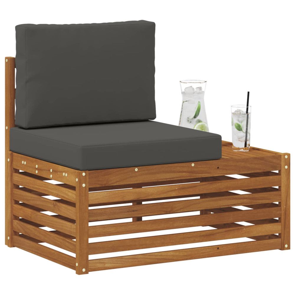 Produktbild för Utomhus modulsoffa Naturfärg 91 x 63 x 73 cm Massivt Akaciaträ