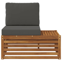 Produktbild för Utomhus modulsoffa Naturfärg 91 x 63 x 73 cm Massivt Akaciaträ