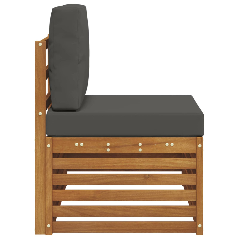 Produktbild för Utomhus modulsoffa Naturfärg 91 x 63 x 73 cm Massivt Akaciaträ