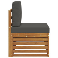 Produktbild för Utomhus modulsoffa Naturfärg 91 x 63 x 73 cm Massivt Akaciaträ