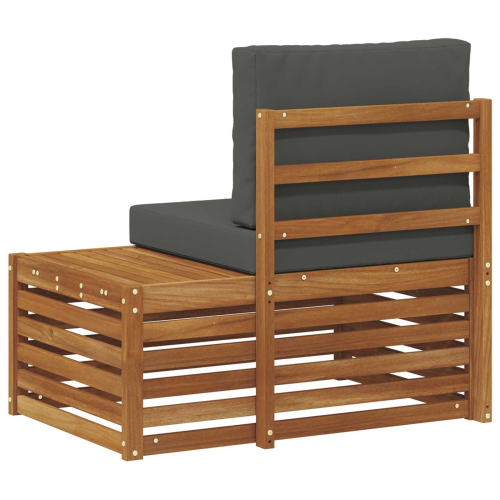 Produktbild för Utomhus modulsoffa Naturfärg 91 x 63 x 73 cm Massivt Akaciaträ