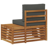 Produktbild för Utomhus modulsoffa Naturfärg 91 x 63 x 73 cm Massivt Akaciaträ