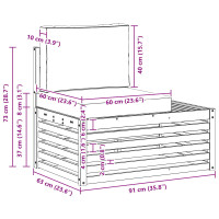 Produktbild för Utomhus modulsoffa Naturfärg 91 x 63 x 73 cm Massivt Akaciaträ