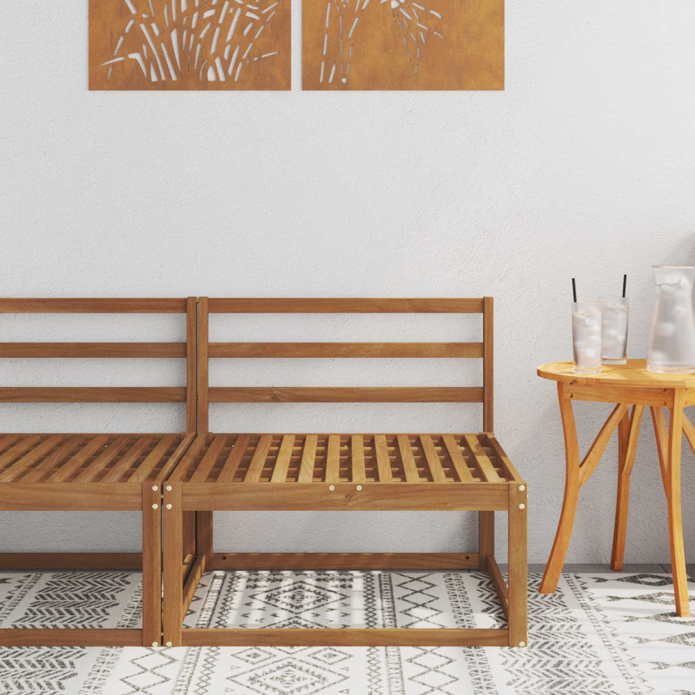 Produktbild för Utomhus Mellansoffa Naturfärg 79 x 83 x 73 cm