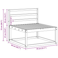 Produktbild för Utomhus Mellansoffa Naturfärg 79 x 83 x 73 cm