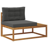 Produktbild för Utomhus modulsoffa med kudde Naturfärg 115 x 83 x 73 cm