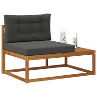 Produktbild för Utomhus modulsoffa med kudde Naturfärg 115 x 83 x 73 cm