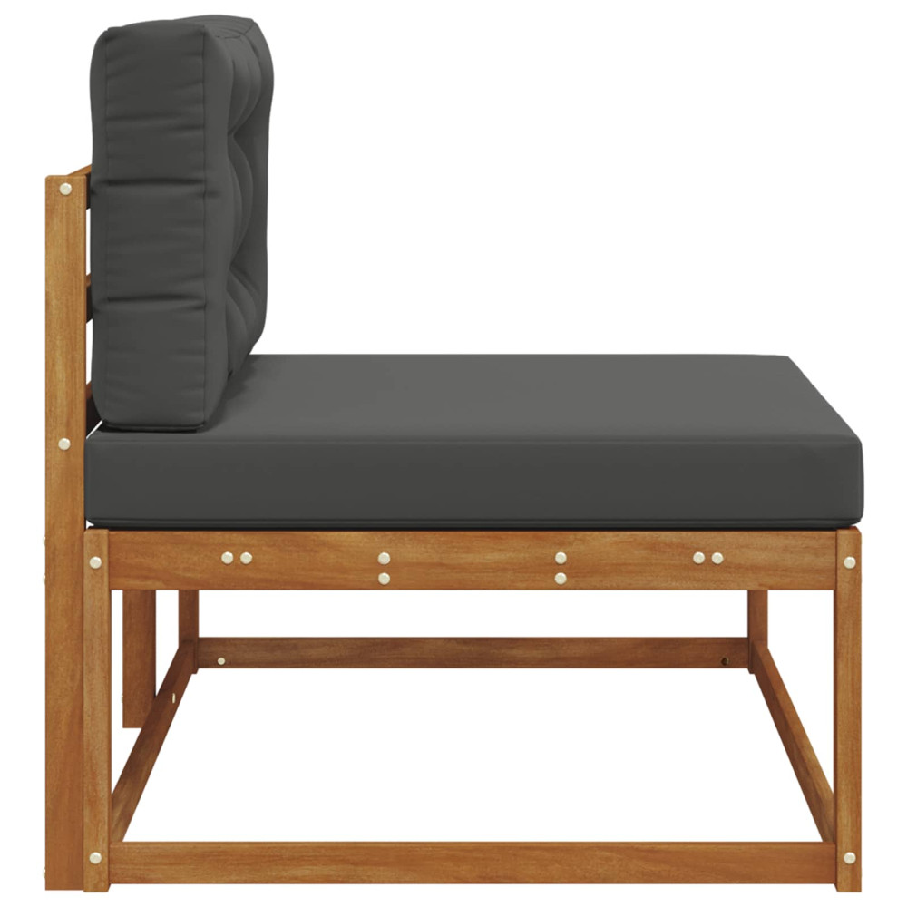 Produktbild för Utomhus modulsoffa med kudde Naturfärg 115 x 83 x 73 cm