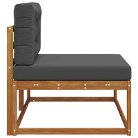 Produktbild för Utomhus modulsoffa med kudde Naturfärg 115 x 83 x 73 cm