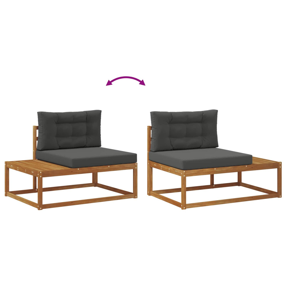 Produktbild för Utomhus modulsoffa med kudde Naturfärg 115 x 83 x 73 cm