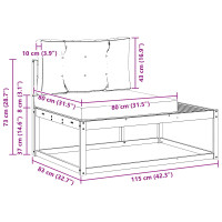 Produktbild för Utomhus modulsoffa med kudde Naturfärg 115 x 83 x 73 cm