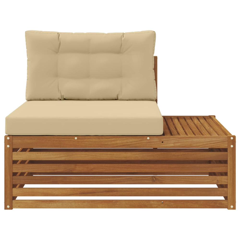 Produktbild för Utomhus modulsoffa 3 Stycke Naturlig och Beige 115 x 83 x 73 cm