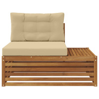 Produktbild för Utomhus modulsoffa 3 Stycke Naturlig och Beige 115 x 83 x 73 cm