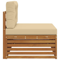 Produktbild för Utomhus modulsoffa 3 Stycke Naturlig och Beige 115 x 83 x 73 cm