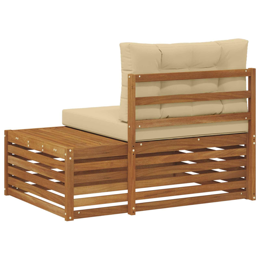 Produktbild för Utomhus modulsoffa 3 Stycke Naturlig och Beige 115 x 83 x 73 cm