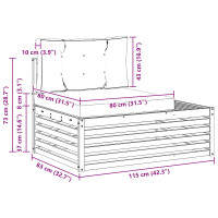 Produktbild för Utomhus modulsoffa 3 Stycke Naturlig och Beige 115 x 83 x 73 cm