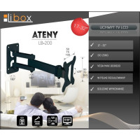 Produktbild för libox LB-200 konsol - justerbar dubbel arm med fullt rörelseområde - för LCD-TV - svart