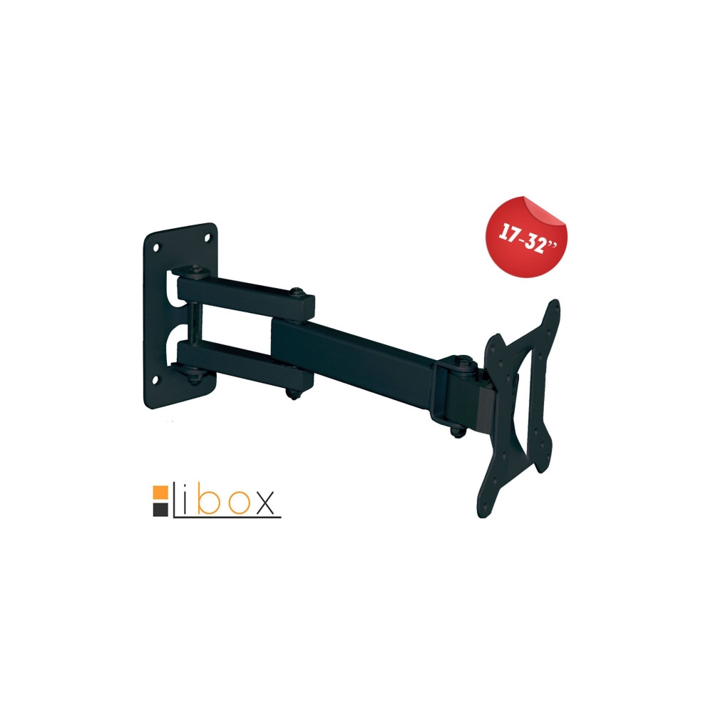 Produktbild för libox LB-200 konsol - justerbar dubbel arm med fullt rörelseområde - för LCD-TV - svart