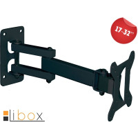 Produktbild för libox LB-200 konsol - justerbar dubbel arm med fullt rörelseområde - för LCD-TV - svart