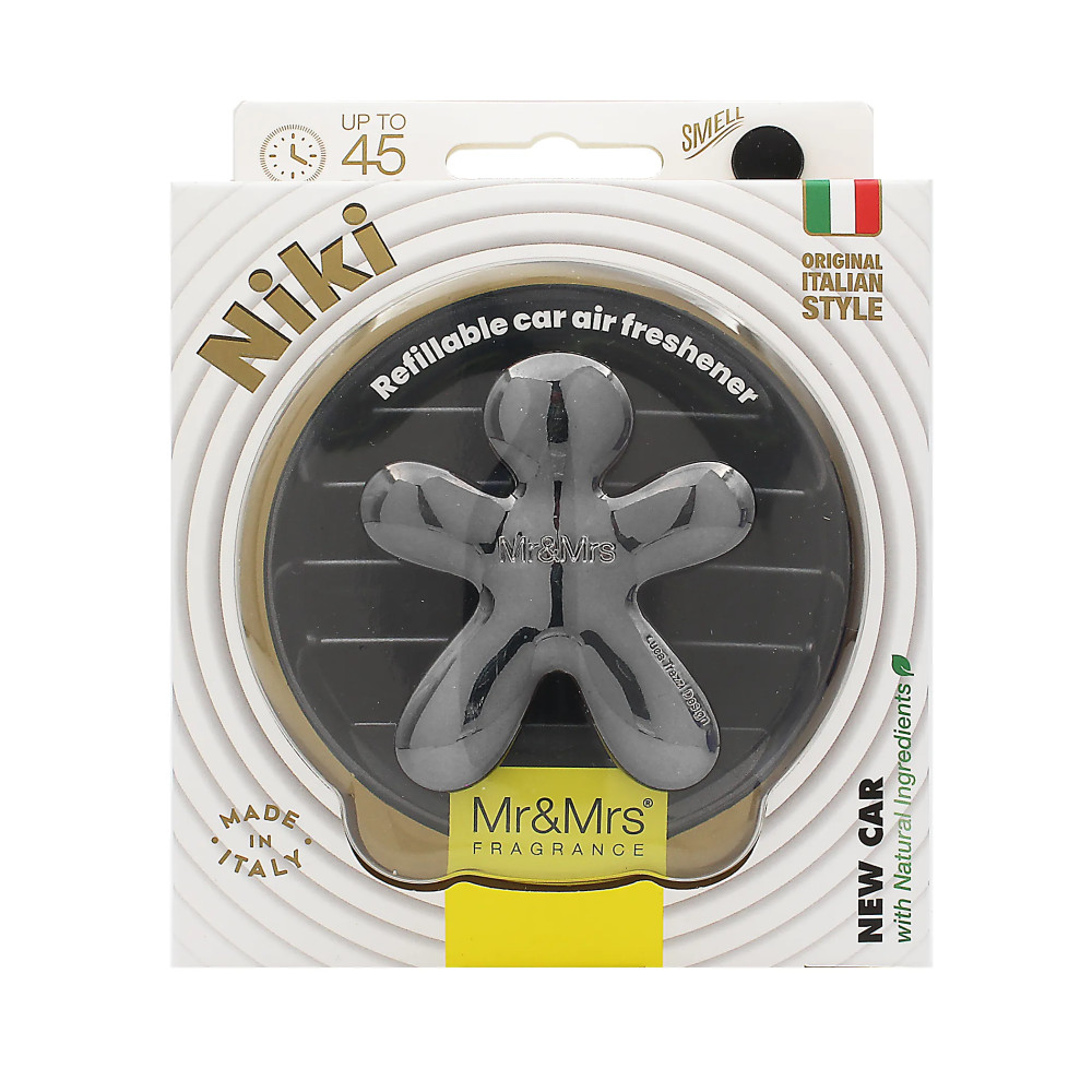 Produktbild för Mr&Mrs Fragrance Niki BIG Titanium Chrome New Car Car Air Freshener