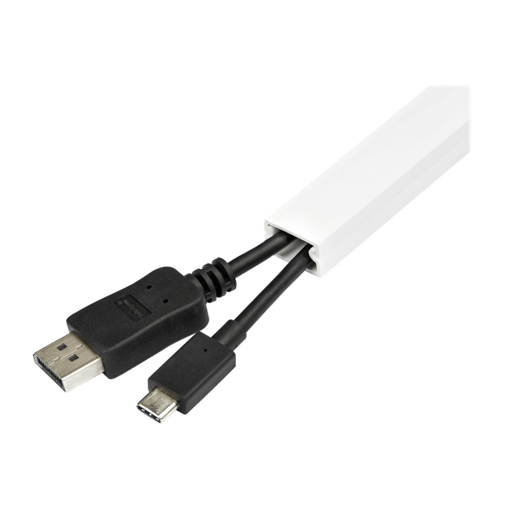 Produktbild för StarTech.com Solid Cable Management Raceway with Adhesive Tape & Cover, 3/4"(19mm)W x 3/8"(11mm)H, 3ft(1m) length, PVC Network/Power Cord Hider/Wall Wire Duct, Max 6 Cables, UL Listed - UL94 V0, M1 Fire Rated (CBMWWD1911) - kabelränna - TAA-kompatibel