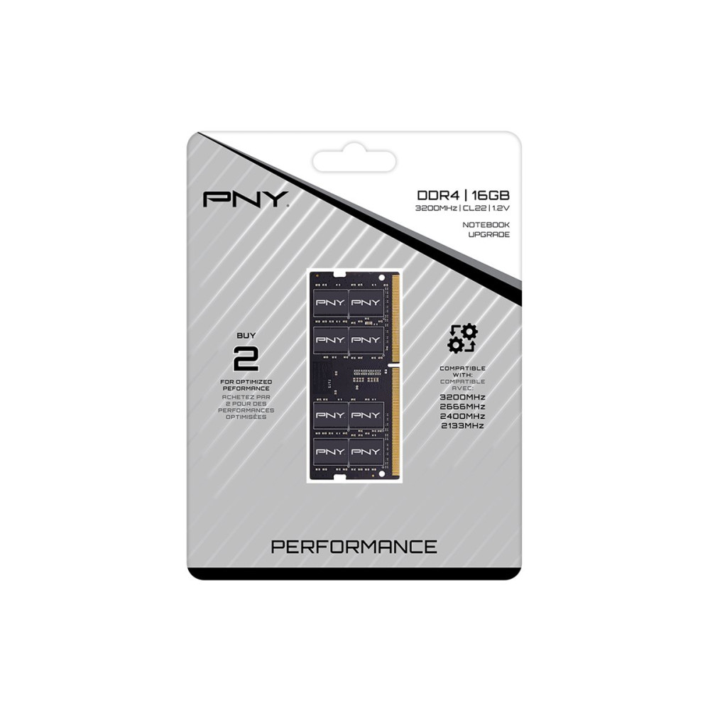 Produktbild för PNY Performance - DDR4 - modul - 16 GB - SO DIMM 260-pin - 3200 MHz / PC4-25600 - ej buffrad