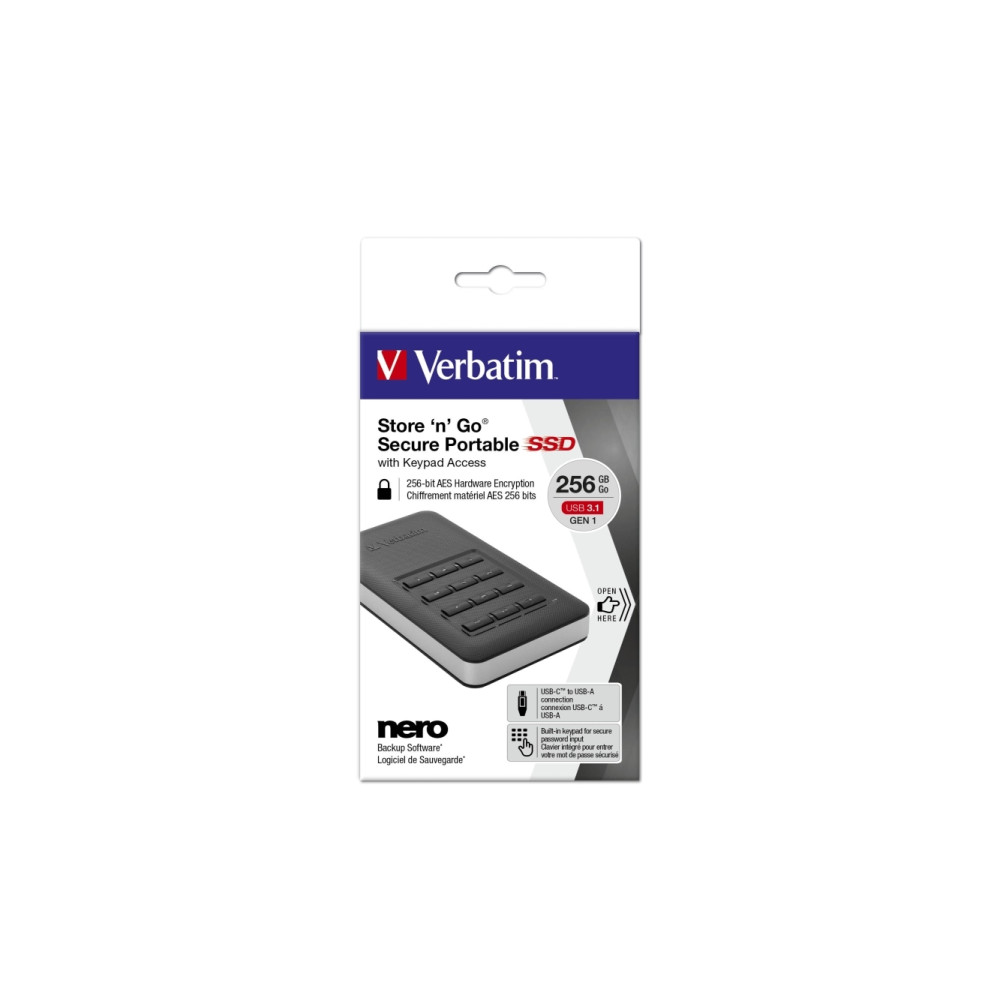 Produktbild för Verbatim Store 'n' Go Portable - SSD - 256 GB - USB 3.1 Gen 1