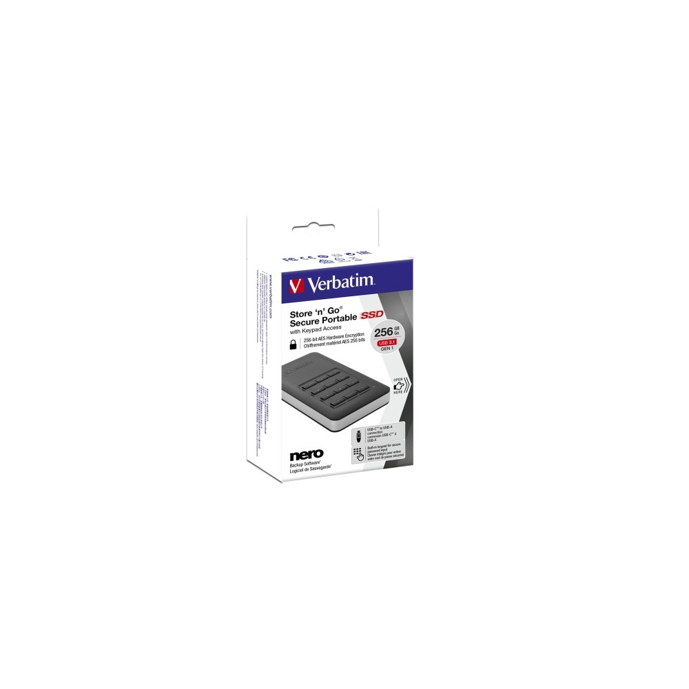 Produktbild för Verbatim Store 'n' Go Portable - SSD - 256 GB - USB 3.1 Gen 1