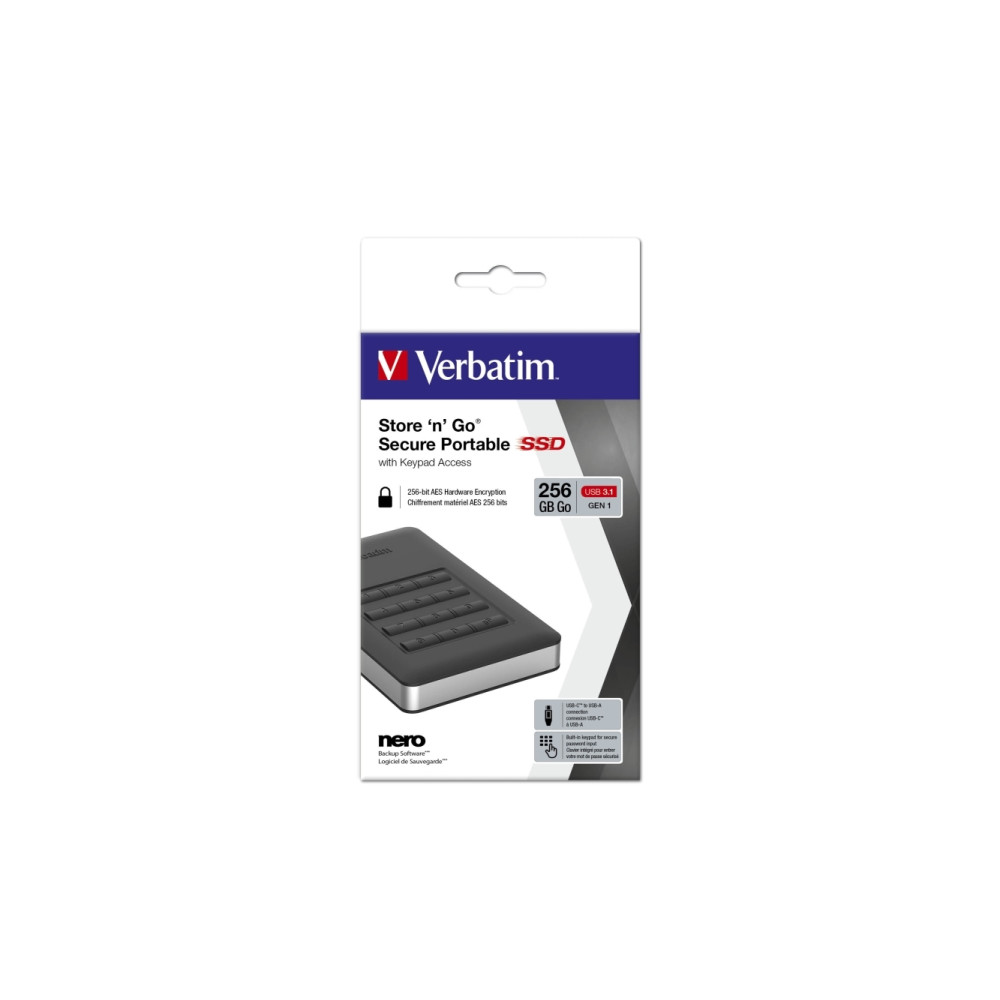 Produktbild för Verbatim Store 'n' Go Portable - SSD - 256 GB - USB 3.1 Gen 1