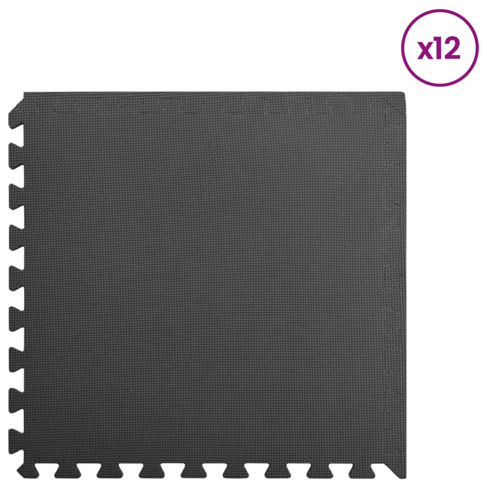 Produktbild för Pool grundmatta 12 pcs Svart 4,32 ㎡ EVA-skum