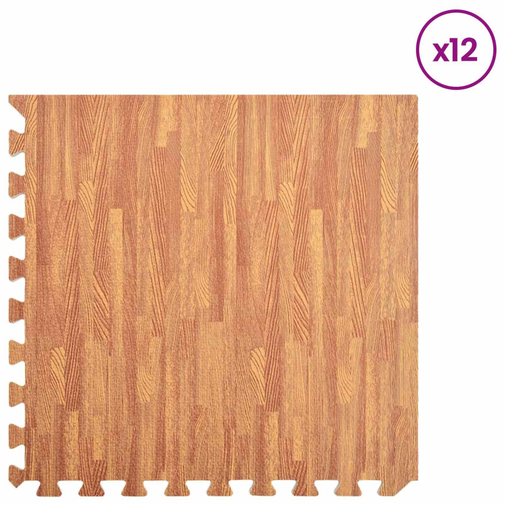 Produktbild för Pool grundmatta 12 pcs trä 4,32 ㎡ EVA-skum