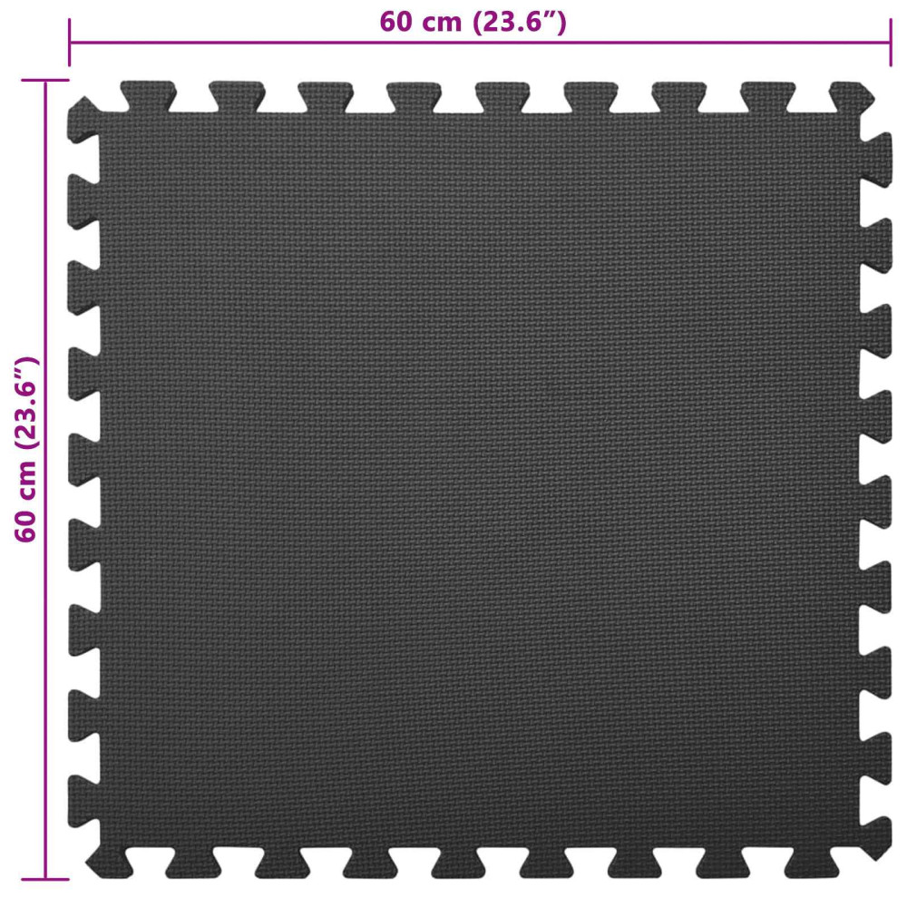 Produktbild för Pool grundmatta 24 pcs Svart 8,64 ㎡ EVA-skum