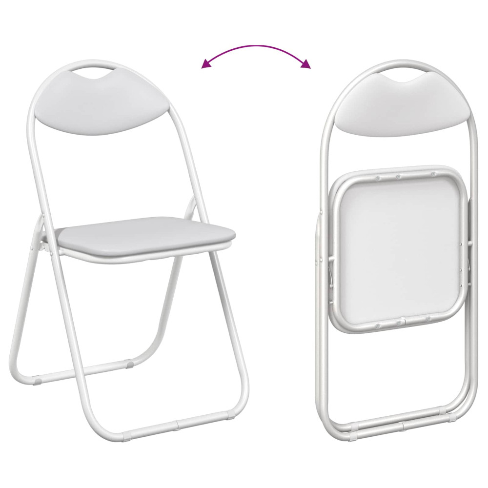 Produktbild för Fällstol 2 pcs Vit 48 x 43,5 x 81 cm Konstläder