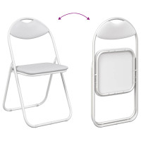Produktbild för Fällstol 2 pcs Vit 48 x 43,5 x 81 cm Konstläder