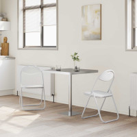 Produktbild för Fällstol 2 pcs Vit 48 x 43,5 x 81 cm Konstläder