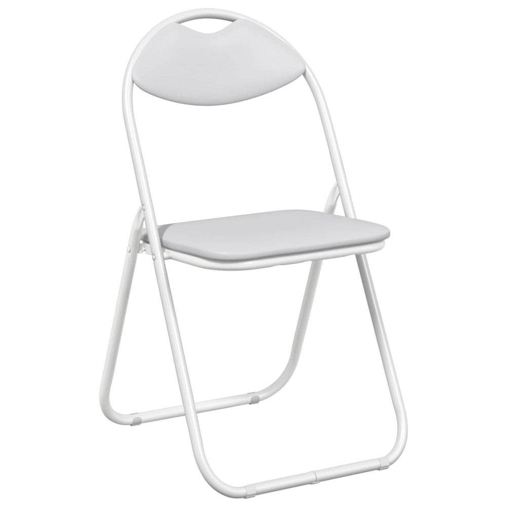 Produktbild för Fällstol 2 pcs Vit 48 x 43,5 x 81 cm Konstläder