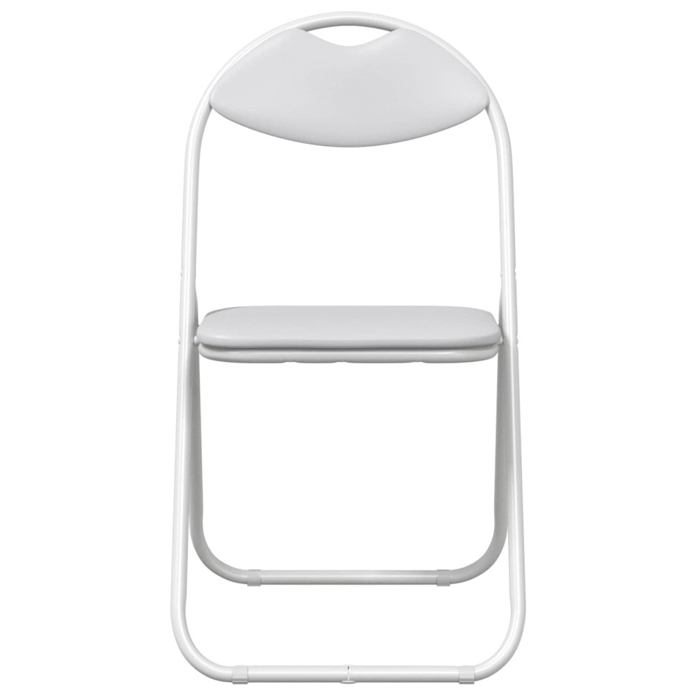 Produktbild för Fällstol 2 pcs Vit 48 x 43,5 x 81 cm Konstläder