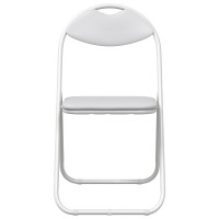 Produktbild för Fällstol 2 pcs Vit 48 x 43,5 x 81 cm Konstläder